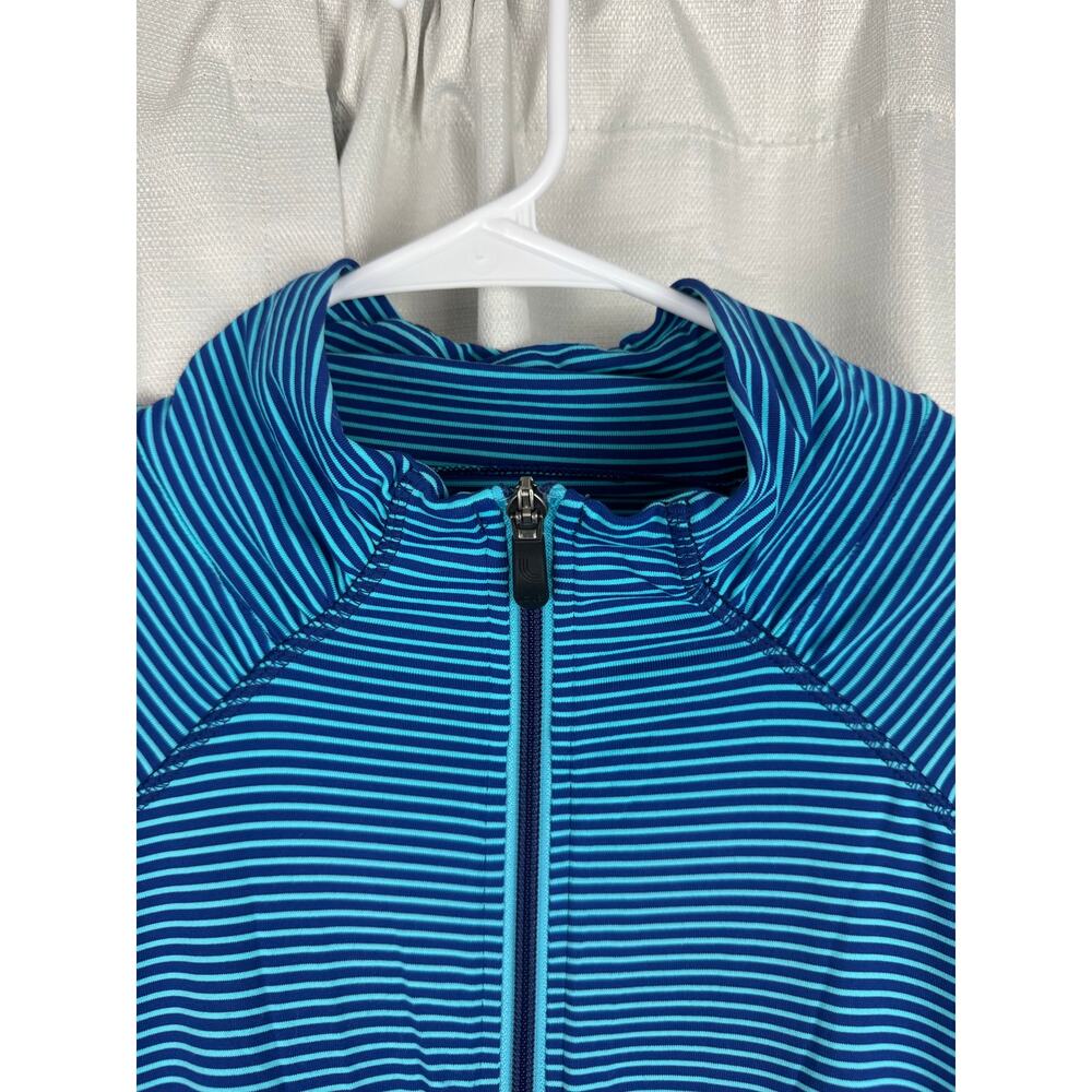 Lole Zip Up Jacket XL Blue Striped Athleisure Yoga Running Activewear - Picture 3 of 6